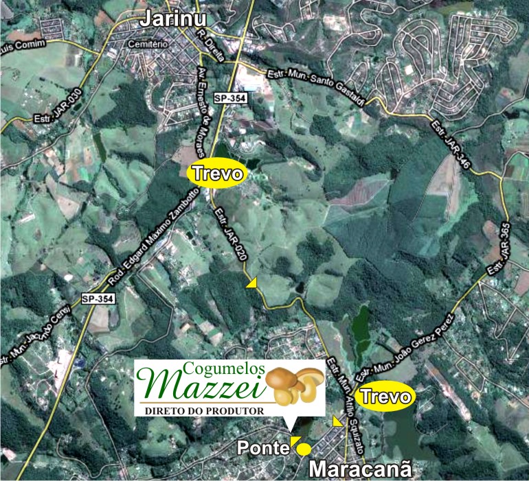 Mapa de localização da Cogumelos Mazzei - Jarinu-SP